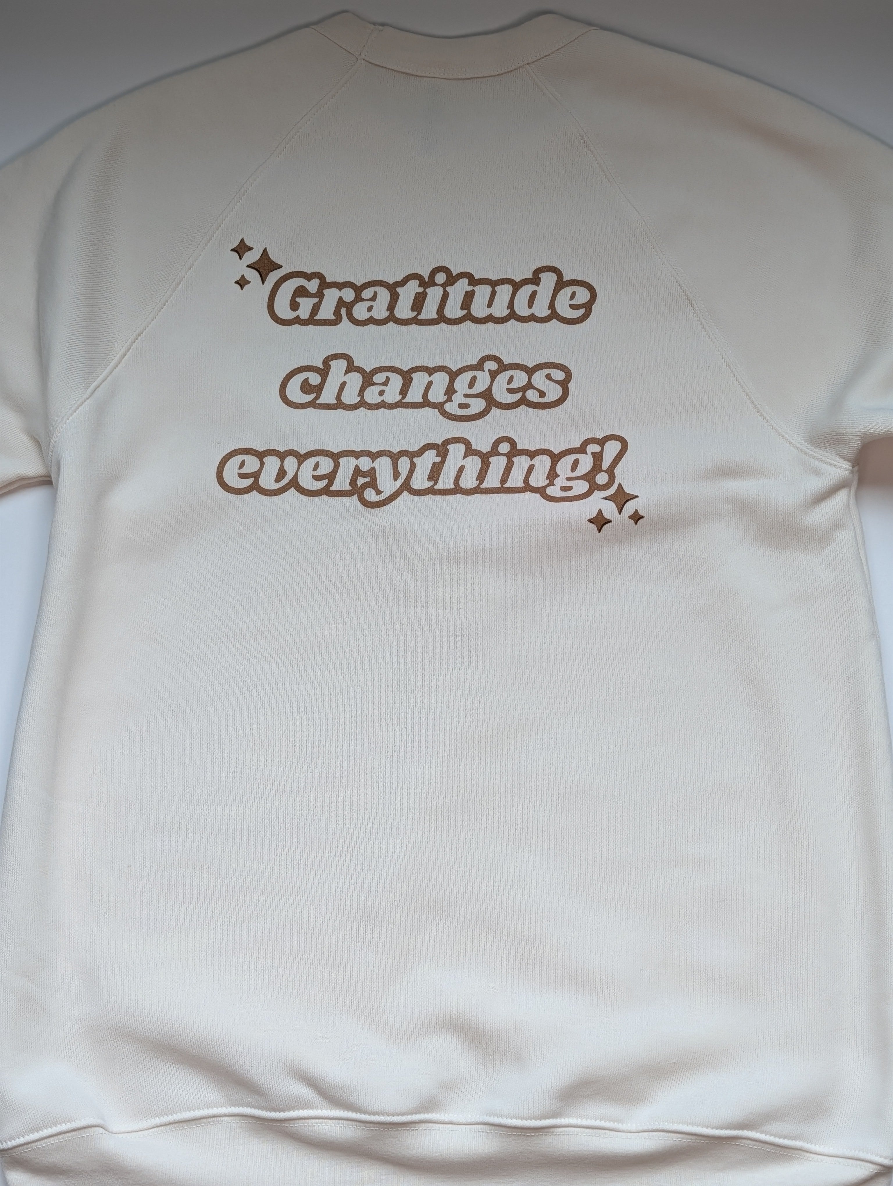 'Gratitude changes everything!' Raglan Sleeve Crewneck Sweatshirt