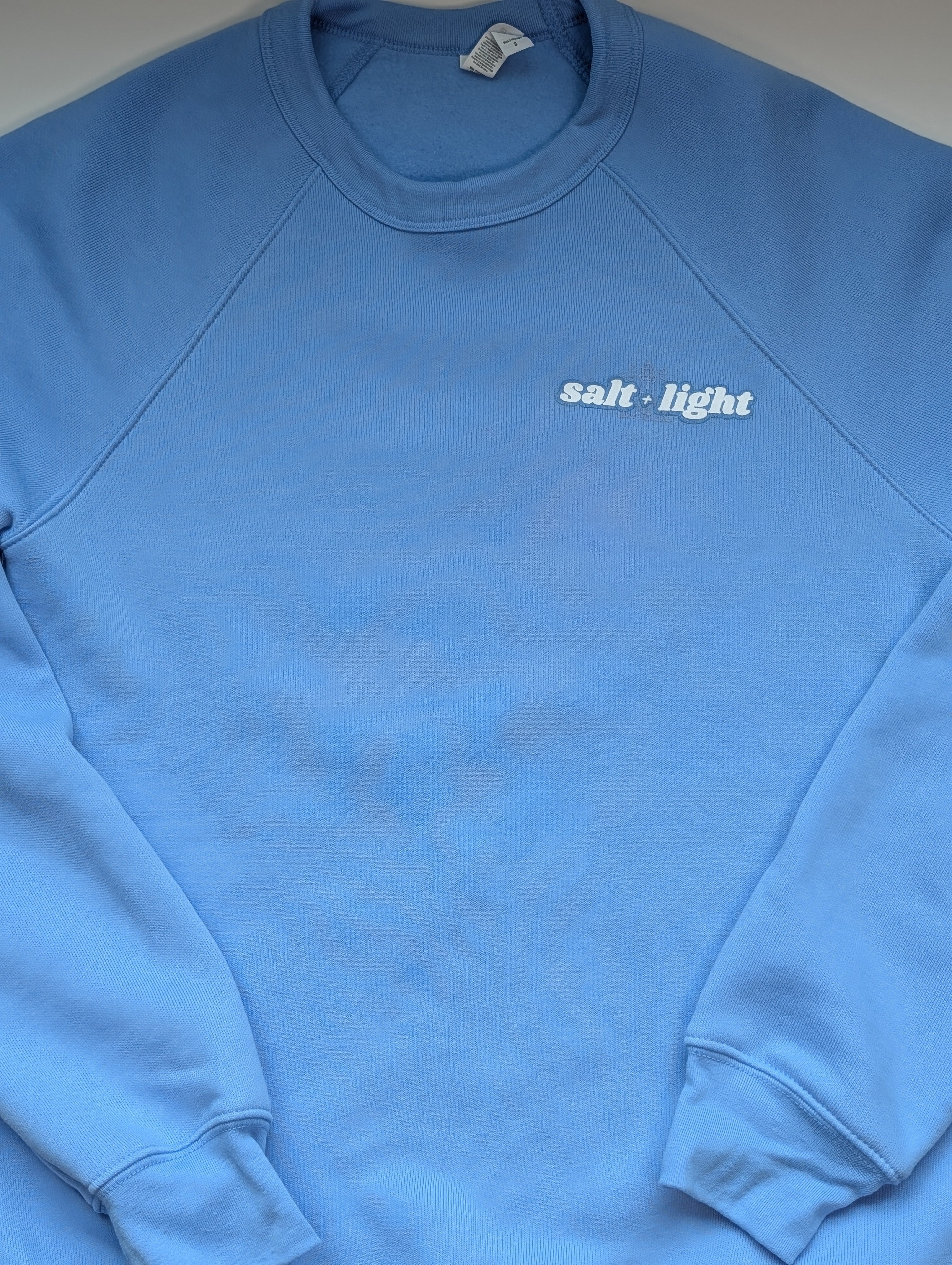 SALE. 'Salt + Light' Raglan Sleeve Crewneck - XL