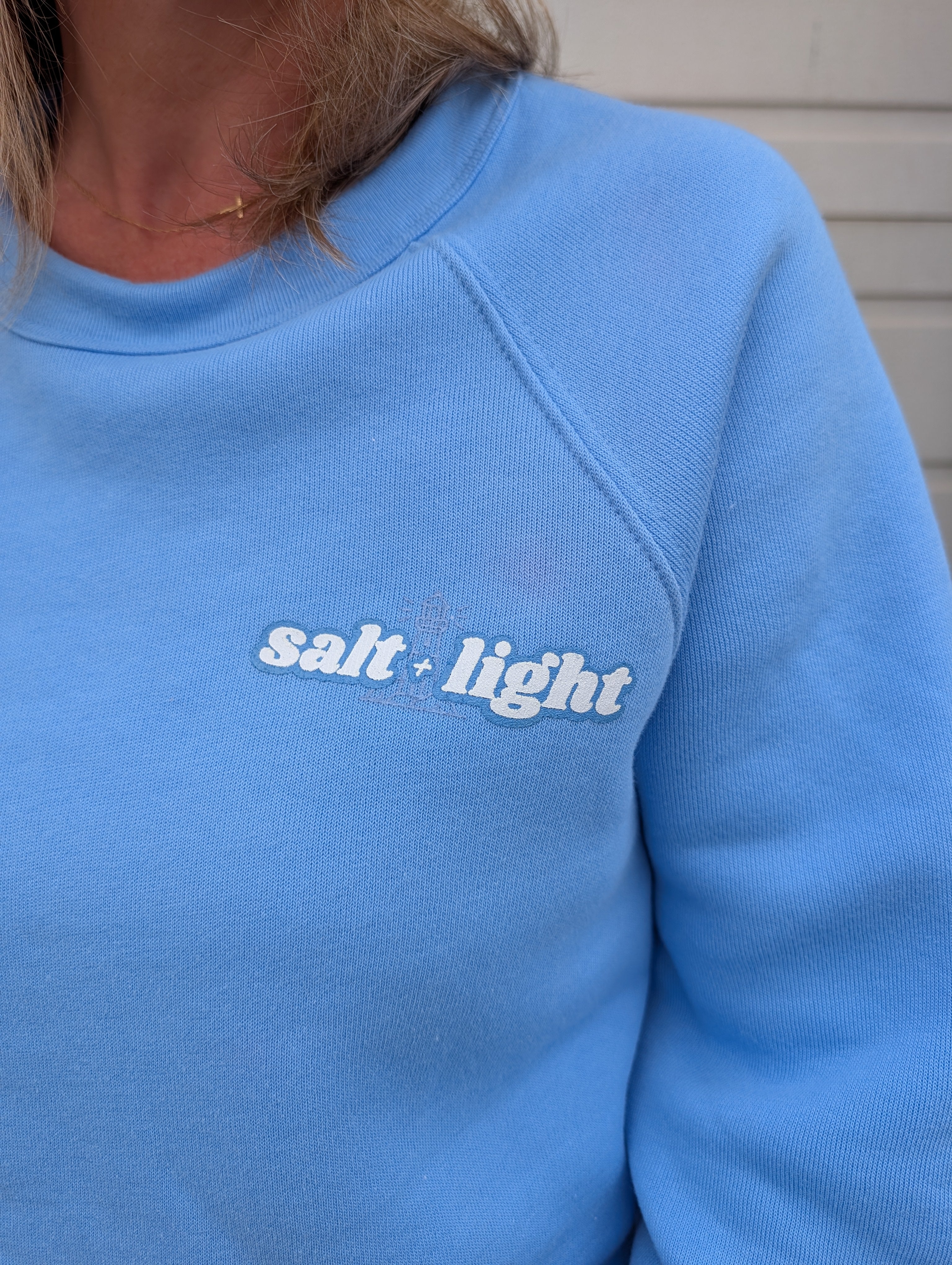 'Salt + Light' Raglan Sleeve Crewneck Sweatshirt