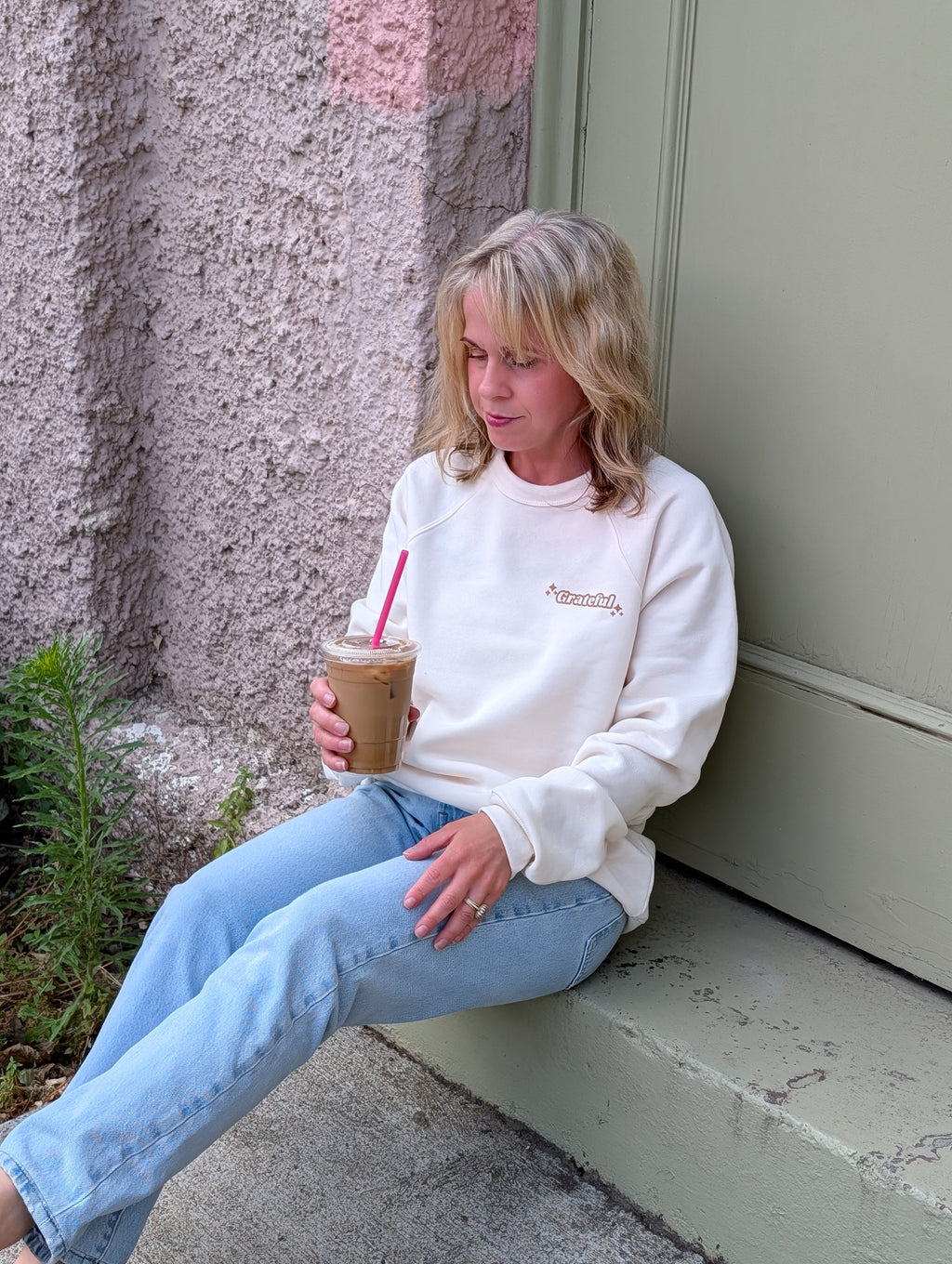 'Gratitude changes everything!' Raglan Sleeve Crewneck Sweatshirt