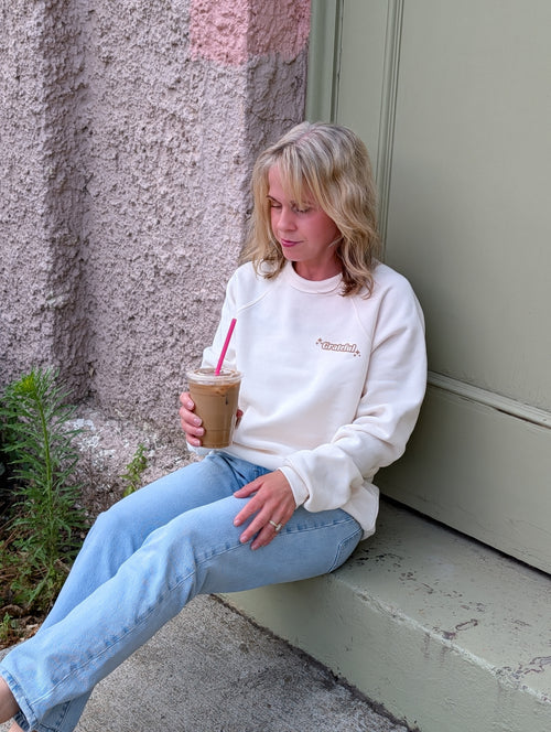 'Gratitude changes everything!' Raglan Sleeve Crewneck Sweatshirt
