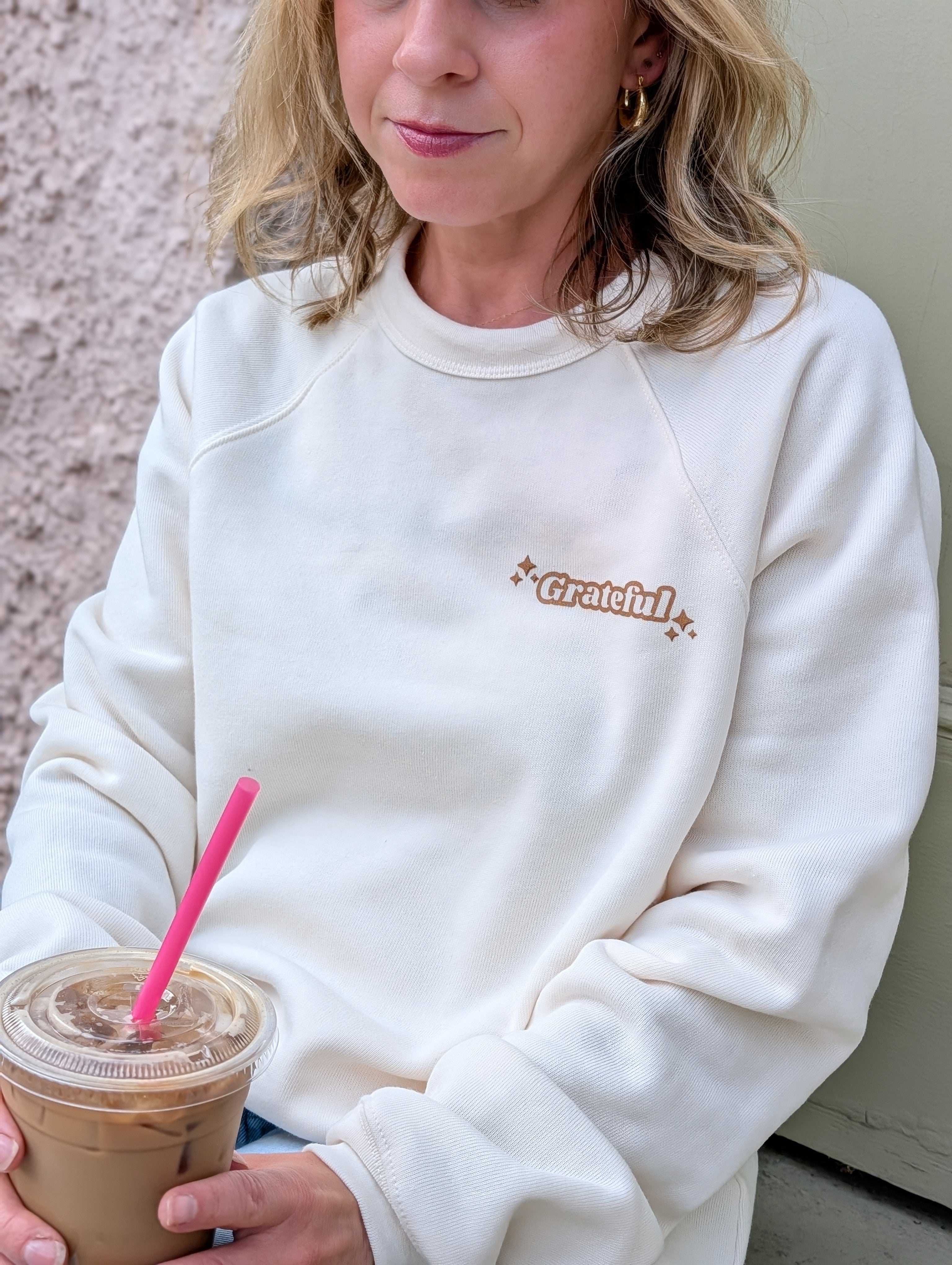 'Gratitude changes everything!' Raglan Sleeve Crewneck Sweatshirt